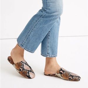 NWOT Madewell Cory Mule in Snake Embossed Leather
